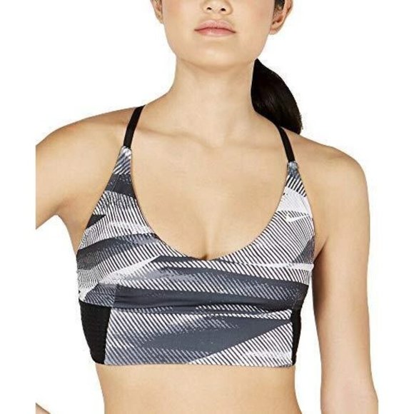 Nike Line Up Printed Cross Back Swimwear Line Bikini Top Size XS Black White - Picture 1 of 4